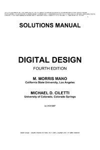 Digital Logic And Computer Design 4Ed By M .M. Mano [SOLUTIONS]